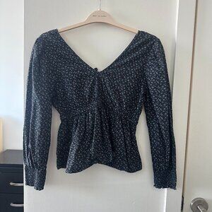 Madewell Navy Floral Top